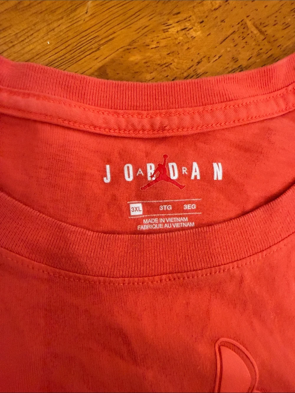 Jordan Coral-Red Short Sleeve Crewneck T-Shirt with Black Logo xxxl